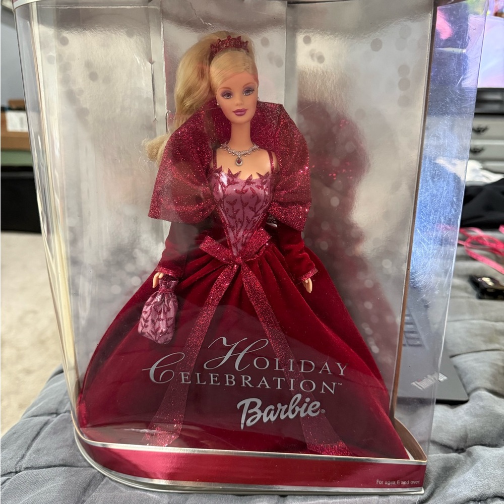 Barbie Red Holiday Decor Doll with Elegant Gown